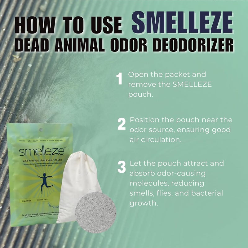 SMELLEZE Dead Animal Odor Eliminator - Natural and Reusable Deodorizer for Strong Odor Removal - Image 5